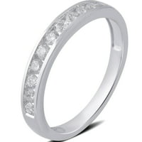 Carat T. W. okrugli dijamant 10k vjenčani prsten od bijelog zlata