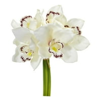 Gotovo Prirodna 9 Cymbidium Orchid Vještački Cvjetni Paket, Pink