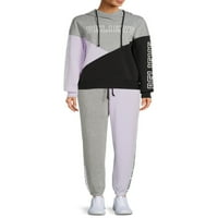 No Boundaries Junior's Colorblocked Graphic Joggers