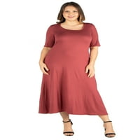 Ženska komforna Odjeća Plus Size Dugi rukav s V izrezom i Maxi haljina veličine
