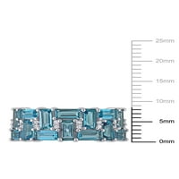 3-karatni T. G. W. London-plavi Topaz i karatni T. W. dijamant 10kt geometrijski prsten od bijelog zlata