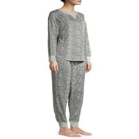 Tajno blago žensko i žensko Plus Hacci gornji dio dugih rukava i džogeri, 2-dijelni set pidžama