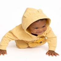 Disney Winnie The Pooh bodi i pantalone sa kapuljačom za novorođene dječake, 2-dijelni komplet odjeće, veličine