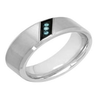 Muška svadbena traka od nerđajućeg čelika Blue Diamond-muški prsten
