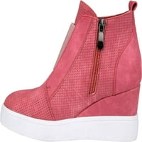Ženska kolekcija Journee Clara Wedge Sneaker Pink Fau Leather 5. M