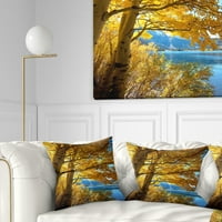 Designart svijetlo žuto jesensko Drvo - pejzažni štampani jastuk za bacanje - 18x18