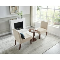 Miniyam tkaninski akcentni stol set sa okruglim drvenim stolom, ukrasnom stolicom za klizanje stolice za