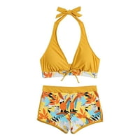 aiyuq.u Ženski kupaći kostimi Bikini set kupaći odijela plivaju kostim na plaži visokog struka 10