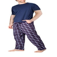 Muški spavanje kratkih rukava Flannel Pajama Gant Set