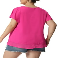 Jedinstvena ponuda za žene Plus Size gornji Casual Flare rukav dvoslojna bluza od šifona
