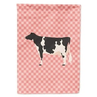Carolines Treasures BB7822CHF Holstein krava ružičasta ček zastava platnene kuće Veličina kuće velika, višebojna