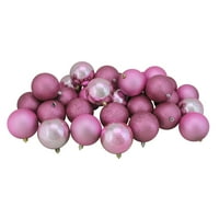 32ct Orchid Pink Shatterproof 4-Finish Božić Ball ukrasi 3.25