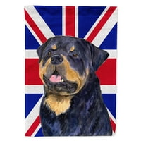 Carolines Treasures SS4966GF Rottweiler sa engleskom Union Jack Britanac zastava zastava Vrt Veličina, vrt,