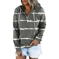 HGW Hoodies za žene dukseve i dukseve s dugim rukavima Ležerne prilike pulover sa džepom sive m