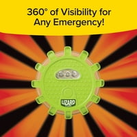 Lizard Flare 360 ​​° CASTERISTISTI LED sigurnosni bljesak, LED svjetla sa sigurnosnim modusima, zelenim