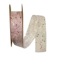 Papir Sheer Glitter Ripbon, u dvorištu, 2 pakovanja, ružičasta