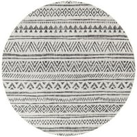 Umjetnički tkalice Eagean Oriental vanjski prostirki, crni, 6'7 okrugli