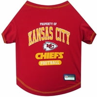 Pets prvi NFL Kansas City Chiefs pet T-Shirt. Licencirana majica bez bora za pseće mačke. Fudbalska Majica
