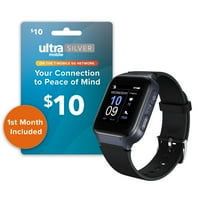 Ultra Mobile Silver TIME FamilyConnect SENIOR Smartwatch + komplet za 1. mjesec usluge-dizajniran za uzrast