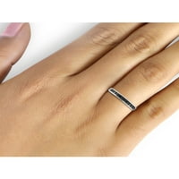 JewelersClub dijamantski prstenovi za žene-0. Karatni Crni dijamantski prsten Nakit - Sterling srebrne trake