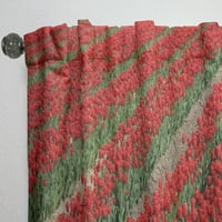 Designart 'Redovi cvijeća Crvenog tulipana' cvjetna zavjesna ploča