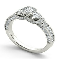 Imperial 1 4CT TDW Diamond 14k bijeli Zlatni prsten za godišnjicu od tri kamena