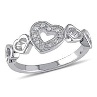 Miabella ženski dijamantski akcent Sterling srebrni srčani prsten