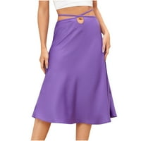 Viadha ženska casual moda čvrsta boja patentna suknja seksi čipka pupak temperamentalna prorezija