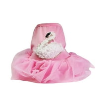 Heiheiup Ljetna suknja Swan i PET Proljeće PET Patchwork Modni uzorak Pet odjeća za pse za djevojke srednjeg