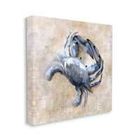 Stupell Marine Crab Sandy Ocean Life Landscape Painting Gallery Wrapped Canvas Print Wall Art