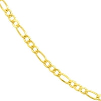 10k žuto zlato 20 šuplja Figaro lančana ogrlica sa bravom za jastoge-Unisex