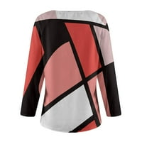 Cuoff ženske modne bluze Košulje Zimski ležerni temperament V-izrez nepravilni prugasti geometrijski print