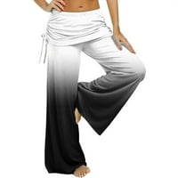 Honeeladyy linen hlače za žene Ljeto, ženske tiskarske elastične strugove casual pantalona za crtanje joge