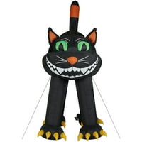 Haunted Hill Farm 10-Ft. Crna mačka Halloween Blow up napuhavanje sa svjetlom, višebojni
