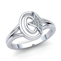 Originalni 0,75ct okrugli rez Diamond Dame Bridal Ovalni angažman Fancy prsten Čvrsti 14K ruža, bijelo ili