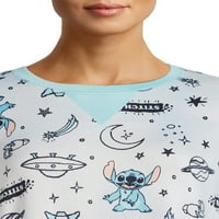 Disney's Stitch ženska i ženska Plus Size majica za spavanje sa dugim rukavima