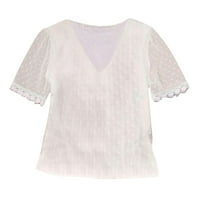 Zeceeur Plus Veličina za žene Ženske vrhove Dressy Casual s kratkih rukava V-izrez Ljeto TOP Ležerna majica