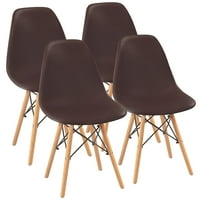 Lacoo Set unaprijed sastavljenih modernih bočnih stolica srednjeg vijeka sa drvenim nogama za kuhinjski dnevni
