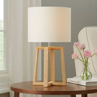 Mainstays drvena geometrijska osnovna stolna lampa sa sjenilom, 17,75 H