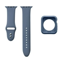 Posh Tech Alaskan plava silikonska zamjenska traka i branik Set za Apple Watch seriju 1,2,3,4,5,6,7, & se-Size
