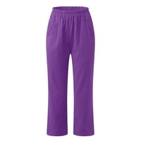 Brglopf ženske ležerne kaznene bagere hlače elastične visoke struk hlače trendy lounge pantalona sa džepovima