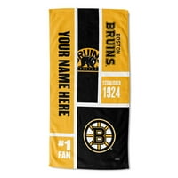 Boston Bruins NHL Colorblock personalizirani ručnik za plažu, 30 60