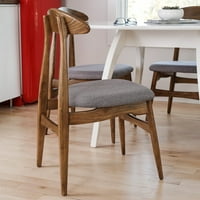 Haven Home Philip Café Beige Wood Moderna unutarnja trpezarijska stolica za trpezarije, setovi - orah