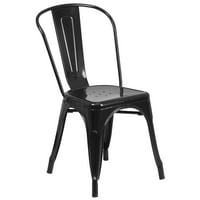 Flash Namještaj Komercijalni razred Crni metal unutarnji-vanjski stolica