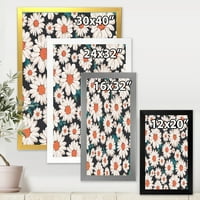 Designart' plodan od bijelog cvijeća tratinčice ' tradicionalni uokvireni umjetnički Print