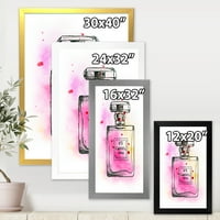 Designart 'Perfume Chanel Five Pink Strokes' Francuski Country Framed Art Print