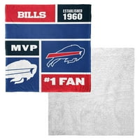 Buffalo Bills NFL Colorblock personalizovana Silk Touch Sherpa 50 60 deka za bacanje