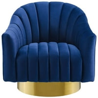 Modway plutača okretna stolica Velvet Set iz mornarice