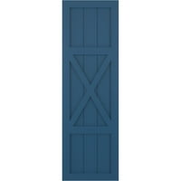 Ekena Millwork 15 W 26 H True Fit PVC Centar X-Board seoska kuća sa fiksnim nosačem, boravak plava