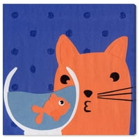 Wynwood Studio životinje Wall Art Canvas Prints' Awesome Friends ' mačke i Mace-narandžasta , plava